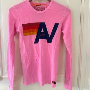 Aviator Nation Logo Thermal shirt, Pink Size XS